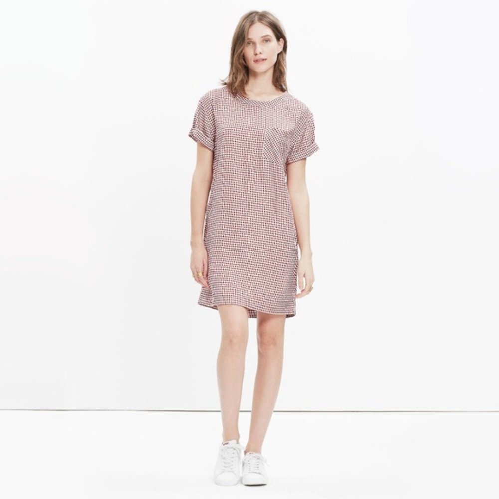 'Filmscore' Gingham Check Shirt-Sleeve Dress